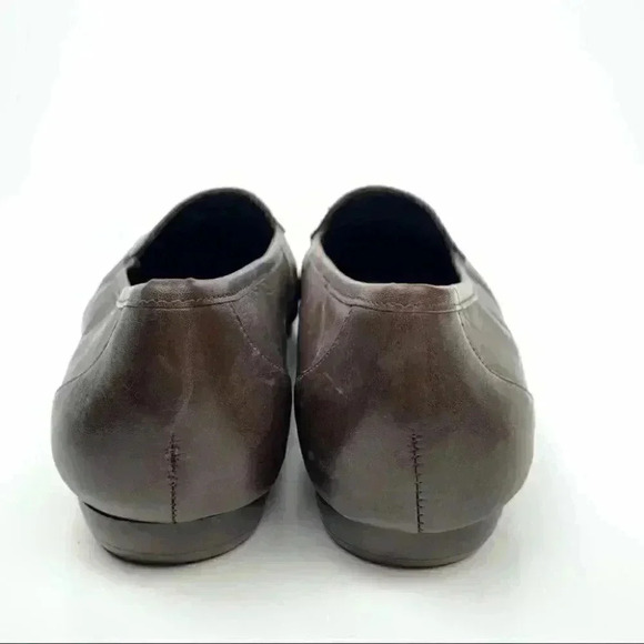 New Antonio Melani flats size 8 brown leather tortoise embossed smoking loafers - Picture 4 of 12